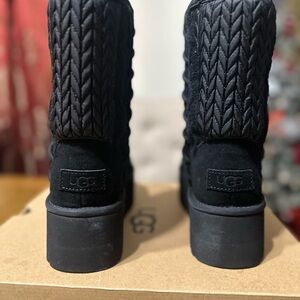 UGG Charcoal Cable Knit Boots platform